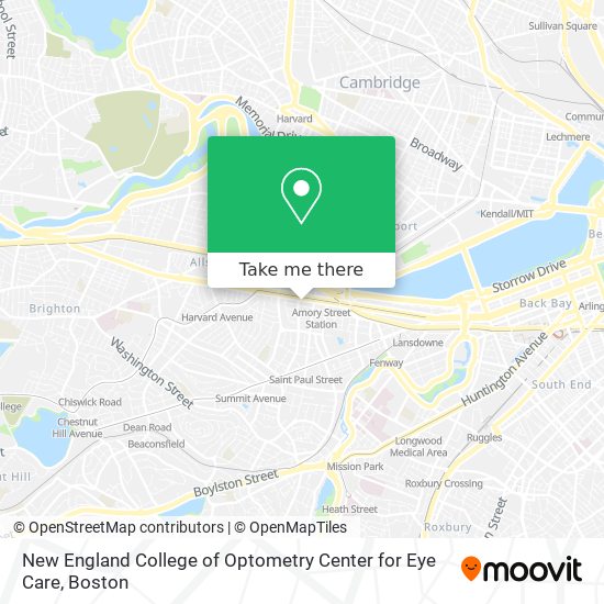 Mapa de New England College of Optometry Center for Eye Care