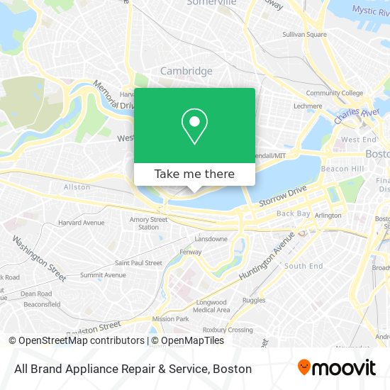 Mapa de All Brand Appliance Repair & Service