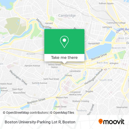 Mapa de Boston University-Parking Lot R