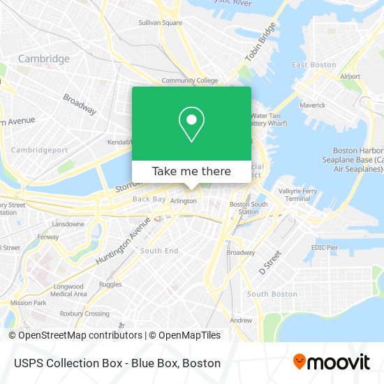 Mapa de USPS Collection Box - Blue Box