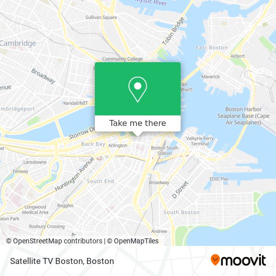 Satellite TV Boston map