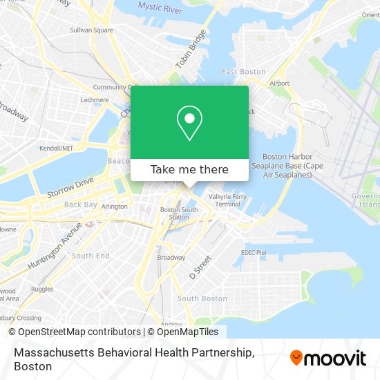 Mapa de Massachusetts Behavioral Health Partnership