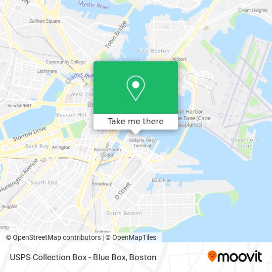 Mapa de USPS Collection Box - Blue Box