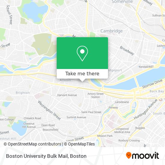 Boston University Bulk Mail map