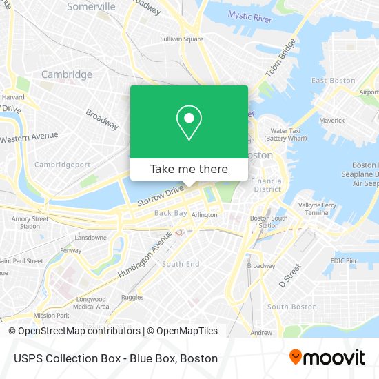 Mapa de USPS Collection Box - Blue Box