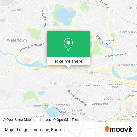 Mapa de Major League Lacrosse