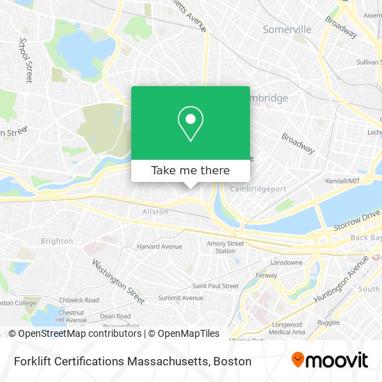 Mapa de Forklift Certifications Massachusetts