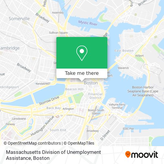 Massachusetts Division of Unemployment Assistance map
