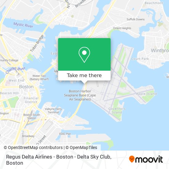 Mapa de Regus Delta Airlines - Boston - Delta Sky Club