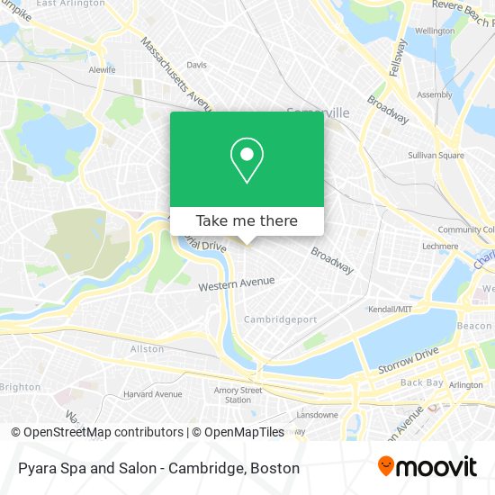Mapa de Pyara Spa and Salon - Cambridge