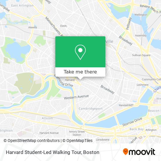 Mapa de Harvard Student-Led Walking Tour