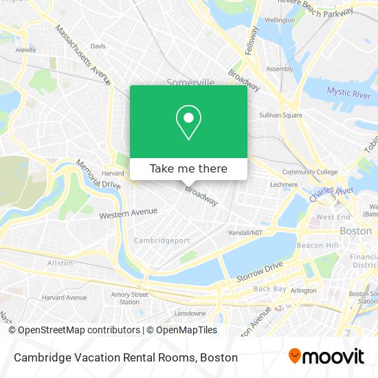 Cambridge Vacation Rental Rooms map