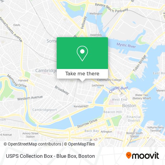 Mapa de USPS Collection Box - Blue Box