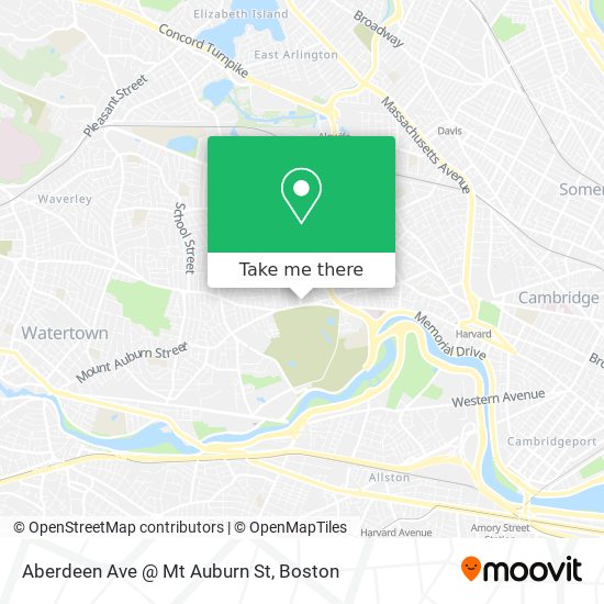 Mapa de Aberdeen Ave @ Mt Auburn St