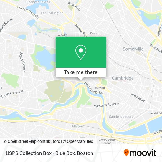 USPS Collection Box - Blue Box map