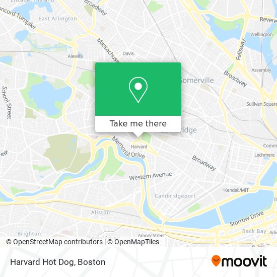 Harvard Hot Dog map