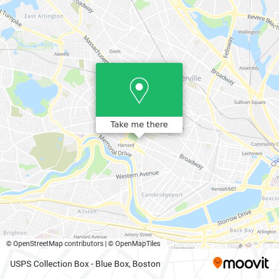 USPS Collection Box - Blue Box map