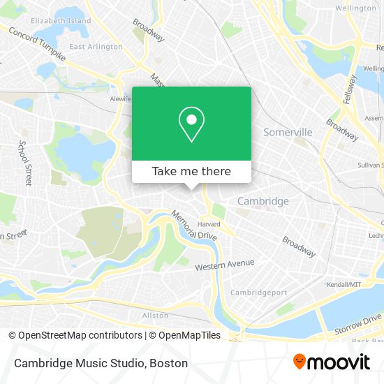 Mapa de Cambridge Music Studio