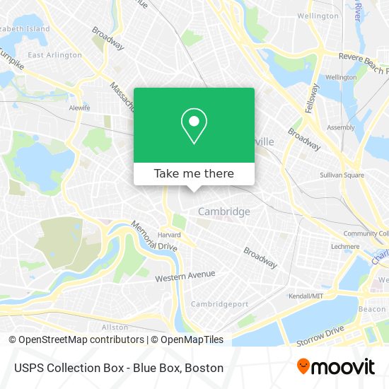 Mapa de USPS Collection Box - Blue Box