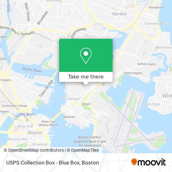 Mapa de USPS Collection Box - Blue Box