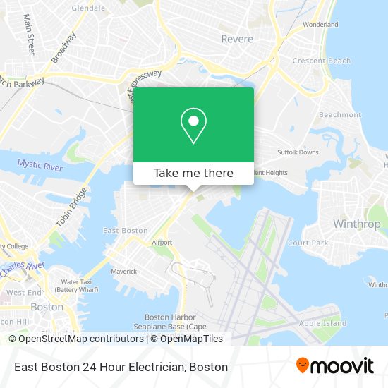 East Boston 24 Hour Electrician map