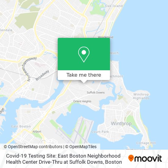 Covid-19 Testing Site: East Boston Neighborhood Health Center Drive-Thru at Suffolk Downs map