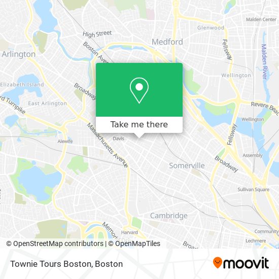 Mapa de Townie Tours Boston