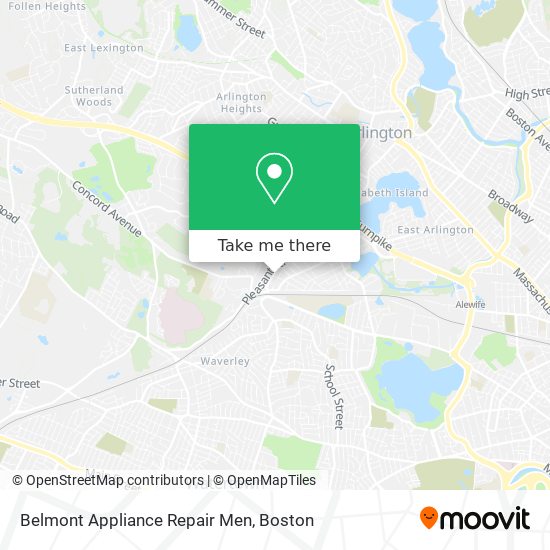 Mapa de Belmont Appliance Repair Men