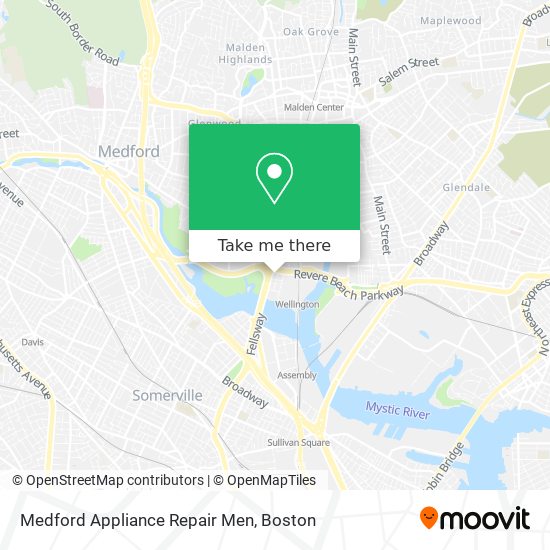 Medford Appliance Repair Men map