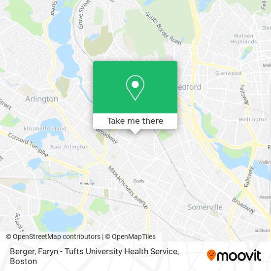 Berger, Faryn - Tufts University Health Service map