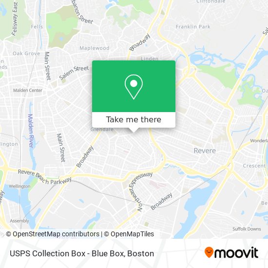 Mapa de USPS Collection Box - Blue Box