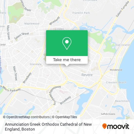 Mapa de Annunciation Greek Orthodox Cathedral of New England