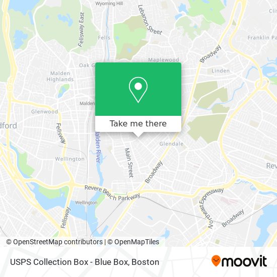 USPS Collection Box - Blue Box map