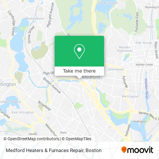 Mapa de Medford Heaters & Furnaces Repair
