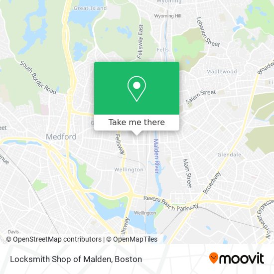 Locksmith Shop of Malden map