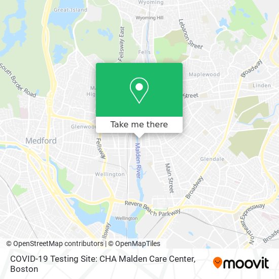 COVID-19 Testing Site: CHA Malden Care Center map