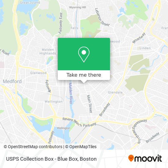 USPS Collection Box - Blue Box map