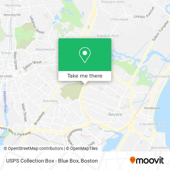 Mapa de USPS Collection Box - Blue Box