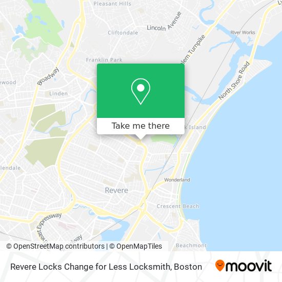 Mapa de Revere Locks Change for Less Locksmith