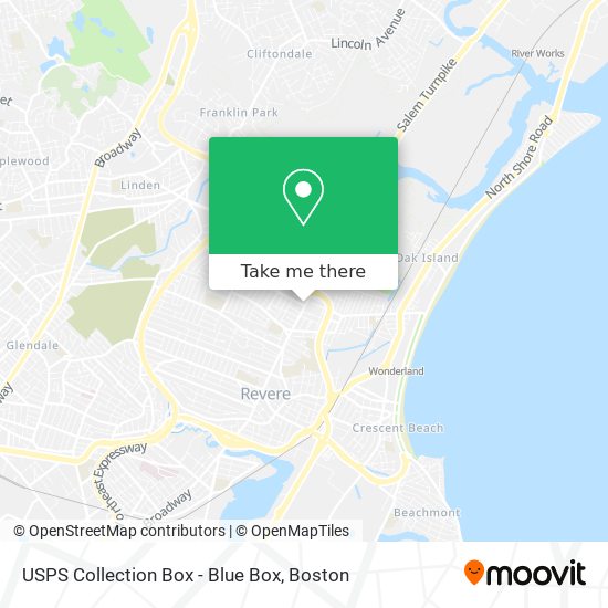 Mapa de USPS Collection Box - Blue Box