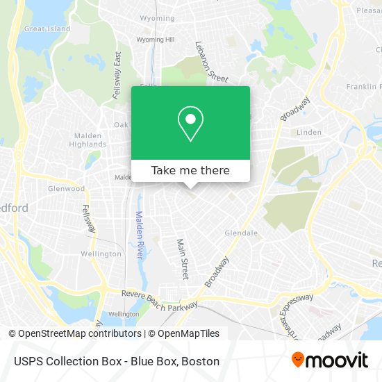 Mapa de USPS Collection Box - Blue Box