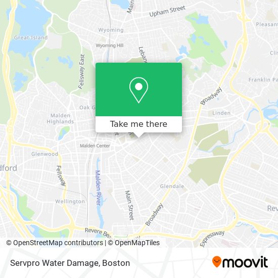 Mapa de Servpro Water Damage