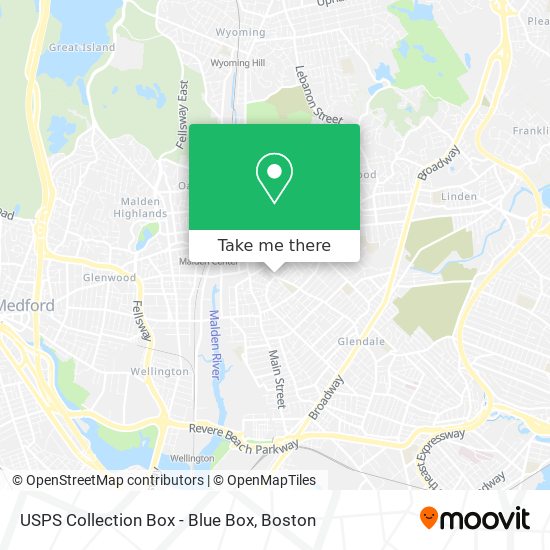 Mapa de USPS Collection Box - Blue Box