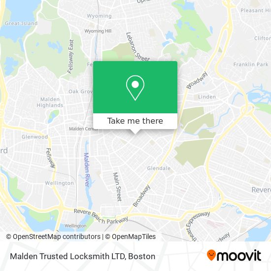 Mapa de Malden Trusted Locksmith LTD