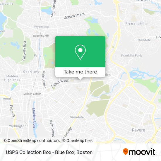 Mapa de USPS Collection Box - Blue Box