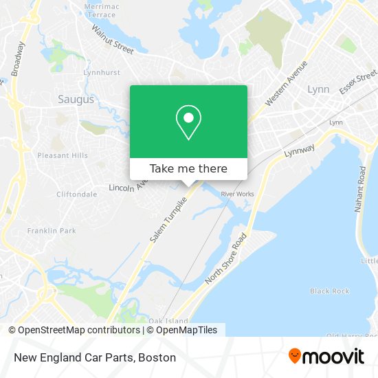 Mapa de New England Car Parts
