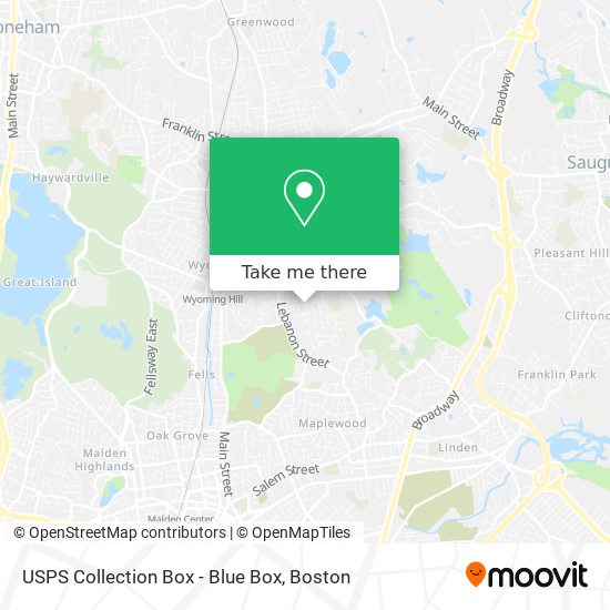 USPS Collection Box - Blue Box map