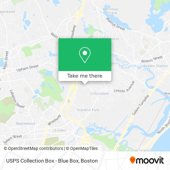 Mapa de USPS Collection Box - Blue Box