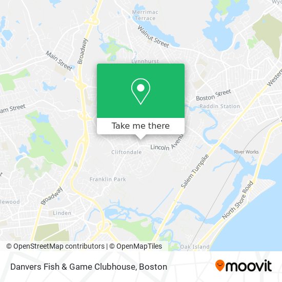 Mapa de Danvers Fish & Game Clubhouse