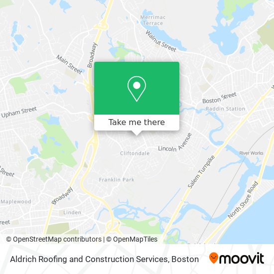 Mapa de Aldrich Roofing and Construction Services